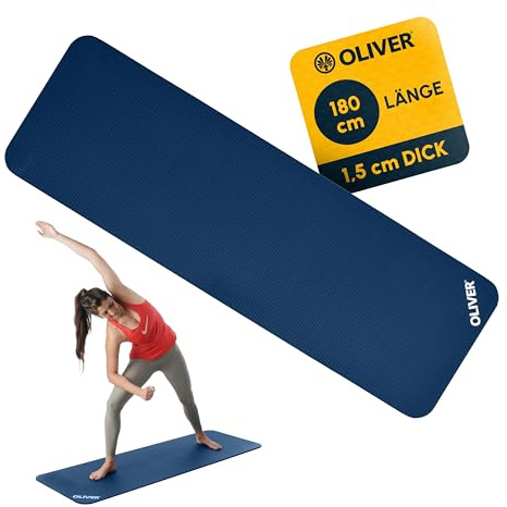 Oliver Gymnastikmatte 180 cm rutschfest für Fitness und Reha