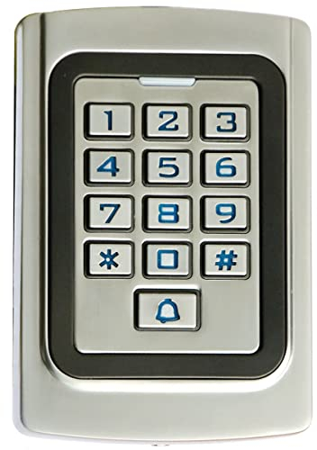 Supreform IP68 Waterproof Universal 12V 24VDC Metal Case Digital Wired Keypad for Garage Door, Gate Opener and Access Control Systems, Code or ID Card Access