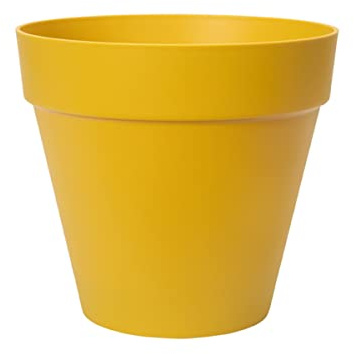 elho loft urban rund 30cm blumentopf - Ocker | Ø 28.5 x H 26 cm | Für den Außenbereich geeignet | 100% recycelter Kunststoff