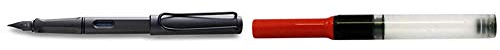 Lamy safari Füllhalter 017 – Moderner Füller in der Farbe Umbra mit ergonomischem Griff und zeitlosem Design – Federstärke M & Z28 Konverter 880 – Konverter für Füllhalter in der Farbe Rot – 1 Stück