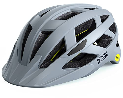OutdoorMaster MIPS cykelhjälm – två avtagbart foder och ventilation i multimiljö – cykelhjälm i bergen, motorväg för ungdomar och vuxna (aquablå, 55–58 cm)