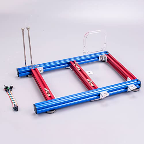 Yunseity DIY ITX Computer Open Air Gehäuse, Aluminiumlegierung Open Frame Computergehäuse, PC Test Bench Motherboard Chassis Rack DIY Kit(Blau Rot)