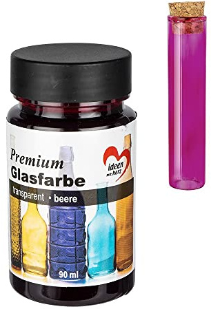 Ideen mit Herz Premium Glasfarbe | transparent | wasserfest | 90 ml (beere)