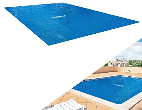 Arebos Cubierta Solar Piscina Rectangular 2,6 x 1,6 m | Lona Térmica para Calentar Agua | Espesor 120 µm | Rollo Recortable | Ahorra Energía y Reduce Evaporación | Ideal para Verano | Azul