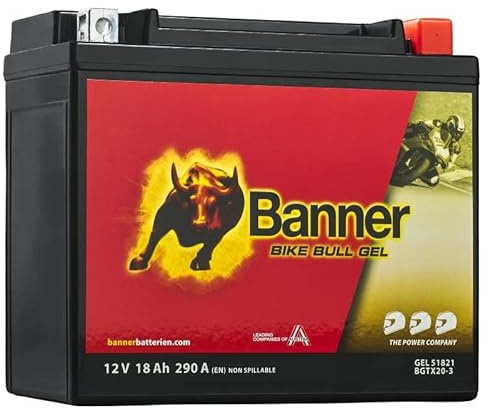 Banner Bike Bull GEL Motorradbatterie 51821 18Ah 12V BGTX20-3 YTX20L-BS wartungsfrei