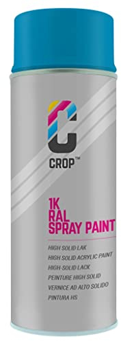 CROP Lackspray RAL 5012 Lichtblau - Hohe Deckkraft, SCHNELLE TROCKNUNG, 100% inaltérable - Auto, Motorrad & Heimwerken - Matt - 400 ml