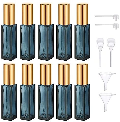 Segbeauty Parfüm Abfüller, 10 Stück 10ml Parfum Zerstäuber für Unterwegs, Nachfüllbarer Reiseduftstoff-Zerstäuber Blau, für Datum, Party, Arbeit