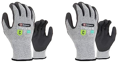 Blackrock Lithium-NS High Cut Resistant Level C Protection Work Gloves, Nitrile Coating Dry Grip Men & Women's, Anti Cut Steel and Glass Fibre Safety Lining,Knife, Blade Protection,Grey, L/9,Pack of 2