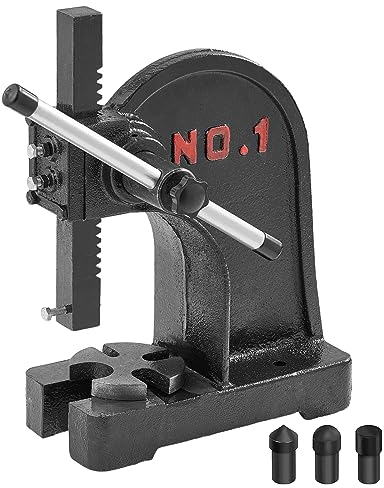 VEVOR Prensa de eje prensa de eje manual de 1 T altura máxima de 5,9 prensa de eje de escritorio manual de hierro fundido resistente prensa manual de precisión para estampar, doblar, estirar y formar