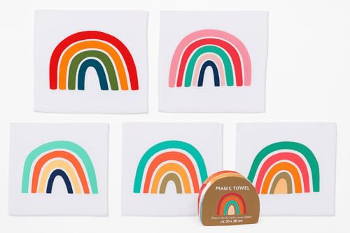 KAMACA - Set di 4 asciugamani magici in cotone, spugna per bambini, asciugamano magico, idea regalo per feste di compleanno dei bambini, regalo al posto di cioccolato e regali in denaro (set di 4