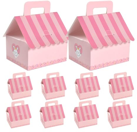 Beaupretty 10 Stück Pralinenschachtel Leer Kleine Papier-Geschenkboxen Bonbonschachteln Verpackung Hausförmige Geschenkboxen Für Party-Geschenktüten