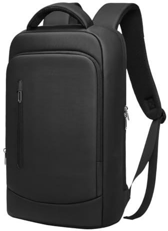 GYakeog Laptop Rucksack Herren 15,6 Zoll Leicht Business Rucksack Arbeit Wasserdicht Schulrucksack jungen für Schule Arbeit Uni Reisen-Schwarz