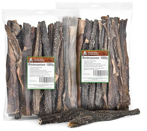 Kaureks Natur Hundeleckerlies, 2 kg Rinderpansen ca.30cm, Qualität aus Europa wie Rinderkopfhaut, Schweineohren