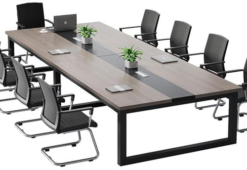 Grande tavolo da conferenza da 300 cm, con struttura in metallo, tavolo per riunioni per ufficio, sala da seminario, ideale per conferenze e riunioni