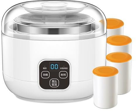 Vnook Yogurtera, Yogurtera Digital Automática con Pantalla LCD/Interruptor Táctil, Yogurtera De Acero Inoxidable 304 For Yogur Orgánico Casero, Quesera, Natto Maker