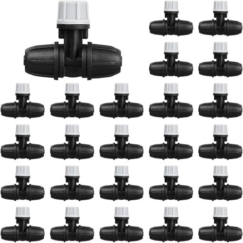 Gardrip Upgraded Micro Spray Irrigation Drippers, 25 Pieces Three-Way Atomizing Nozzle Fitting for 1/4 Inch Tubing Lock Barbed Drip Line Parts Emitters for Garden Greenhouse Sprinkler Misting System
