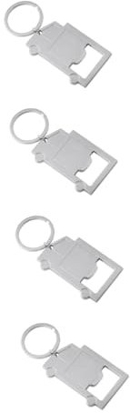 minkissy 4 Piezas Abridor de botellas de camiones de metal automotor carabinero abridor de bebidas abrel de botella del llavero abrelatas aleación Silver
