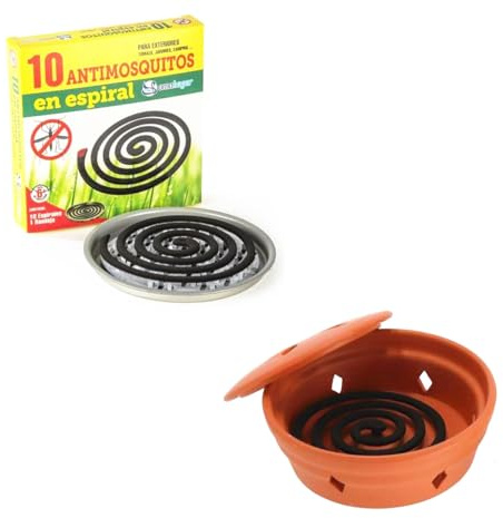 ASGRADO 60 Espirales Antimosquitos y 1Quemador de Incienso de Ceramica Citronela Antimosquitos, Incienso Antimosquitos Exterior. Interior y Exterior.