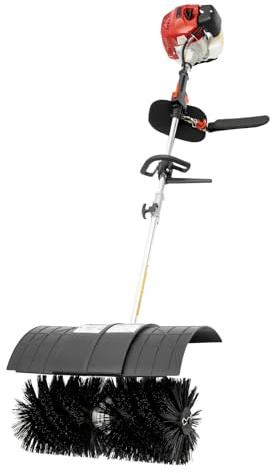 Helrgelrn 52CC Gas Handheld Sweeper Broom, 2 Stroke Gas Powered Broom with Protective Guard, 1700W 2.3HP Artificial Lawn Sweeper Cleaner Tools for Sweeping Boulevards Turf Lawns Sidewalks