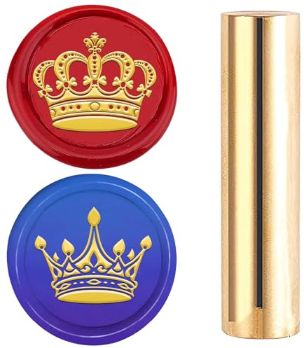 craspire 15mm Wachssiegelstempel Mini 2 Seitig Muster Vintage Krone Goldener Messing Siegelstempel Für Hochzeitseinladungen Karten Umschläge Halloween Weihnachten Erntedankfest Partygeschenke