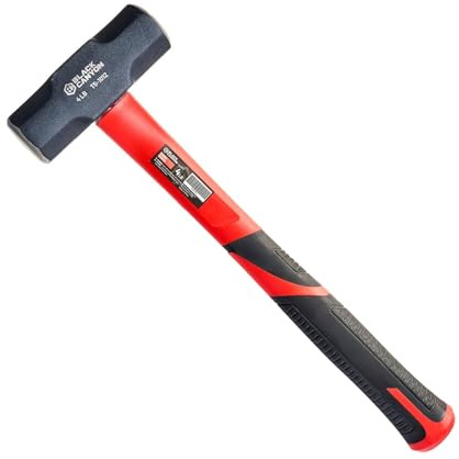 LACK CANYON 4 lb Drilling Hammer, 16 Fiberglass Handle Sledge Hammer with Non-Slip TPR Grip, Forged Steel Head for Demolition, Concrete, Masonry & Construction