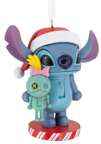 Hallmark Stitch & Scrump - Adorno de Cascanueces, decoración de árbol, Disney, Lilo & Stitch, Coleccionable, Azul