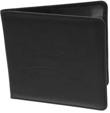 Gatuida Black Artificial Leather Car Document Holder with Multiple Compartments and Card Slots, Organizer for Car Insurance and Registration, Sturdy and Sleek Design for Occasions