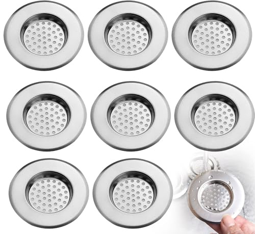 8 Stück Abflusssieb Edelstahl, Abfluss Sieb, Spüle Filter Sieb, Haarsieb Dusche Waschbecken Sieb Spülbeckensieb Für Spülbecken Einfach Zu Reinigen