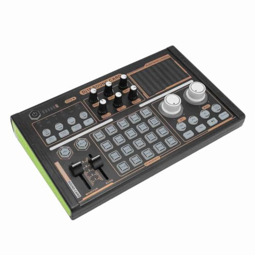 SIXRUN DJ18 Live-Soundkarte, ABS-Material, 12 Soundeffekte, fähig, Ideal für Benutzer von Live-Streaming und -Aufnahmen
