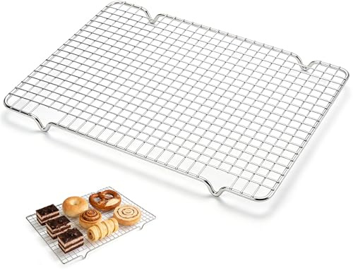 Rejilla Horno Universal de Enfriamiento 43x29 cm - Rejilla Ventilacion Horno Rectangular de Acero al Carbono Antiadherente, Resistente y Estable - Para Repostería, Barbacoa, Enfriar Tartas y Pasteles