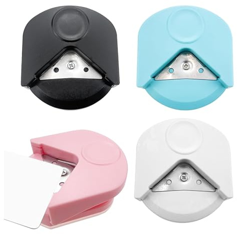 PYRUVAE 4 Stücks Eckenabrunder Mini Eckenrunder Set Tragbare Eckenstanzer Eckenstanzer Für Papierhandwerk, Eckenschneider, Radiusschneider Ecke Papierstanzer Scrapbooking Werkzeug für Foto Karten