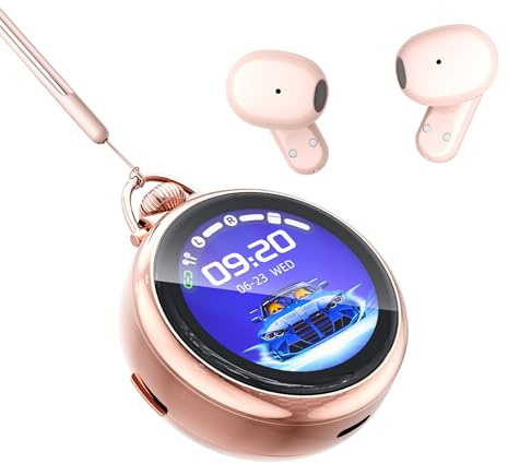 NE71 Translation Earbuds Real Time, Wireless Earbuds with Touch Screen, Bluetooth 6.0 In Ear Bus, Languages Translator Headphones, Translation Earphones Portable for Travel Business Learning (Pink)