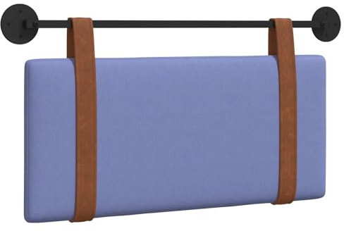Owoxanthellate Hängendes Kopfteil Jeans blau, Wandmontage Bettkopfteil aus Antikes PU Lederoptik, Gepolstertes Wandkissen für Bett 90x55x5 cm, Modernes Rückenkissen mit Metallschiene fürs Schlafzimmer