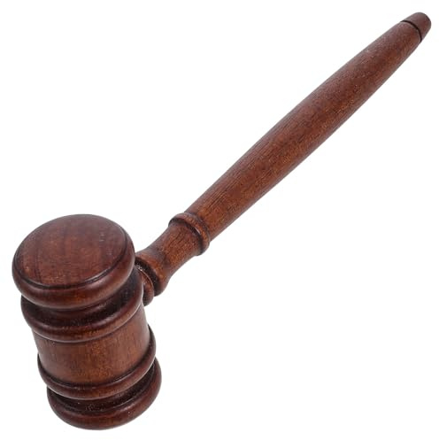 SOLUSTRE Mini Mazo de Juez de Madera Marrón, Diseño Portátil y Simple, Adecuado para Subastas y Actividades de Juego de Roles