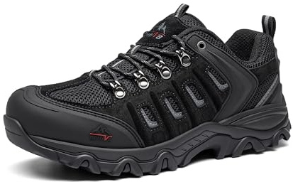 NORTIV 8 Men's Hiking Shoes | Waterproof Low-Top Leather Hiking Shoes for Outdoor Trailing Trekking Camping Walking