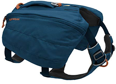 RUFFWEAR Hunderucksack, Bequeme Satteltasche für Tageswanderungen und Längeres Tragen, Für Kleine Hunderassen, Front Range Day Pack, Farbe Blue Moon, Größe S