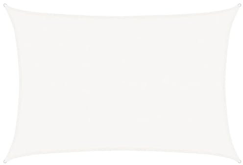 vidaXL Toldo de Vela Parasol Lona Protector Solar Sombra de Patio Jardín Terraza Balcón Parque Infantil Exterior Blanco HDPE 160 g/m² 5x7 m