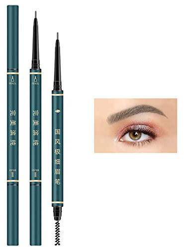 3 Pack of Waterproof Eyebrow Pencil,Professional Makeup Micro Brow Pencil,Brow Kit with Eyebrow Brush and Razor,Ultra-Fine Mechanical Pencil (Black)