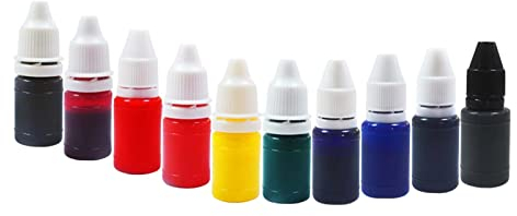 Baoblaze 10 Stück Stempel-Nachfülltinten, lichtempfindliche Stempel-Nachfülltinte, schnell trocknend, Bürobedarf