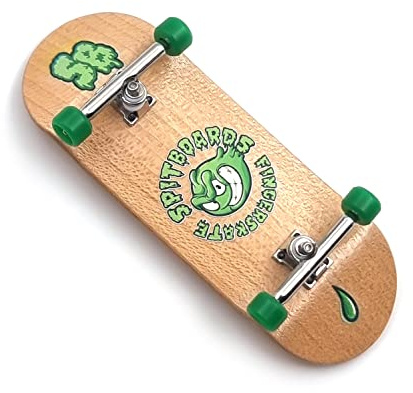 SPITBOARDS Tastiera professionale (completa), tavola in vero legno, camion con boccole, ruote con cuscinetti, emblema rotondo, versione in legno
