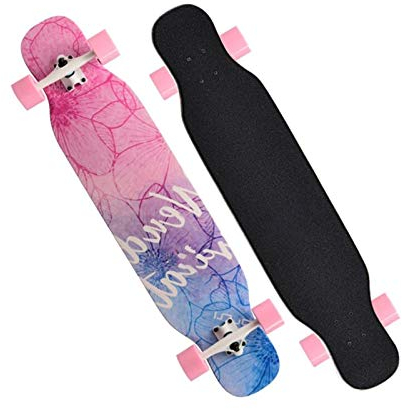 42 Zoll Longboards Skateboard für Jungen Mädchen, Pro Skate Board Erwachsene 8 Ebenen Ahorn Doppel Kick Longboard Deck Dancing Cruiser komplettboard für Kinder Anfänger (Color : Style E)