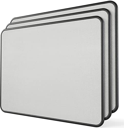 KTRIO Mouse Mat 3 Pack with Stitched Edges, 275x215x3mm Gray Mouse Pad