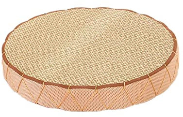 ZHDOKA Rattan-Tatami-Kissen, Sommer-Bodenkissen, Sitzkissen, Rundes, Handgefertigtes Rattan-Webkissen, Gepolstert, für Yoga, Teezeremonie, Meditationsunterlage für Wohnzimmer,(40x40x4cm)