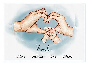 CreativeRobin Familienposter mit Händen (Hände zum Herz)