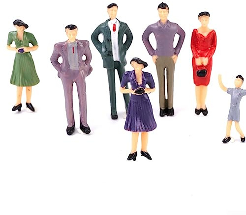 50 Stück 1:32 Kunststoff Modell Menschen Figuren Bemalte Figuren Sitzende Stehende Menschen Für Miniaturszenen