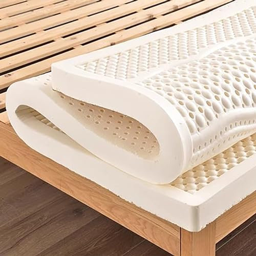 NAKEAH 100% natürliche Latexmatratze, Dicke weiche Matratze Toper tragbarer Druck, Bio -Latex -Matratzenabdeckung,7.5cm,150x200cm