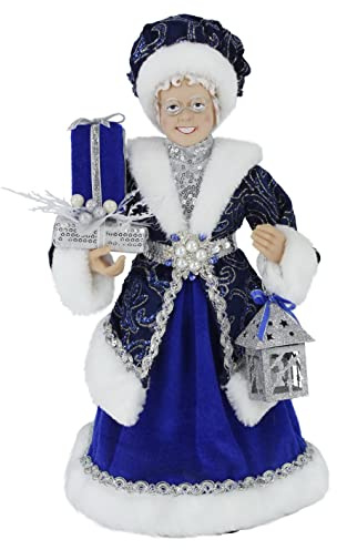 16 Inch Standing Brilliant Blue Mrs. Santa Claus Christmas Figurine Figure Decoration 162080Z