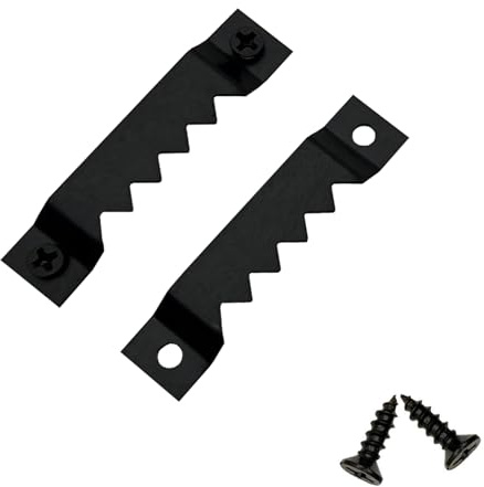 EesTeck Lot de 30 grands cintres lourds en dents de scie en acier avec vis pour accrocher des images, des horloges, des peintures, des œuvres d'art, des cadres photo, des crochets photos (noir,