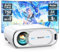 Beamer 4K AI Auto-Objektivdeckel Auto-Fokus Auto-6D Trapezkorrektur Smart Beamer WiFi6 Bluetooth Jimveo 26000L 1080P Full HD Tragbare Projector 50% Zoom,300 Display Am Abend Outdoor Beamer Heimkino