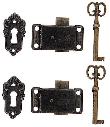 KONTONTY 2pezzi Serrature Decorative Vintage in Metallo Per Armadietti d Epoca e Portagioie Chiusure Per Mobili Classici Adatte Per Mobili Antichi e Scatole Gioielli